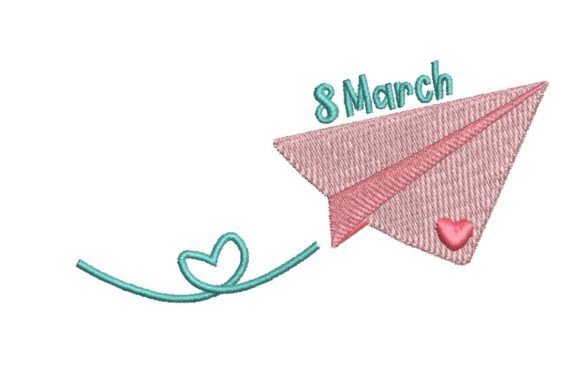 8 March Paper Airplane Embroidery Design Review