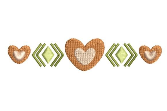 Boho Hearts and Geometric Pattern Embroidery Design
