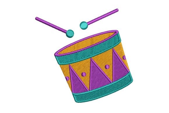 Colorful Tom-Tom Drum Embroidery Design