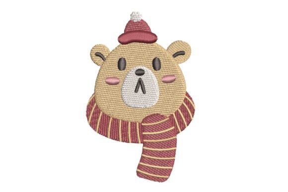 Cute Christmas Bear Embroidery Design