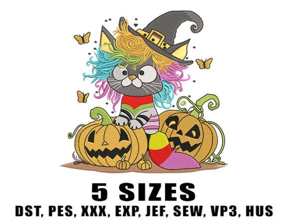 Cute Fluffy Cat Embroidery Designs