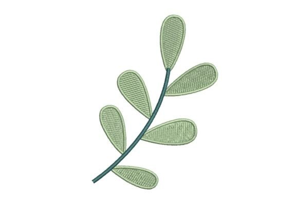 Delicate Green Leaf Branch Embroidery Design Review