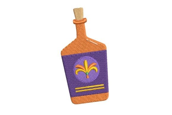 Festive Fleur-de-Lis Bottle Embroidery Design