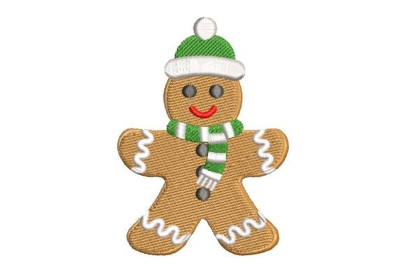 Festive Gingerbread Man Embroidery Design