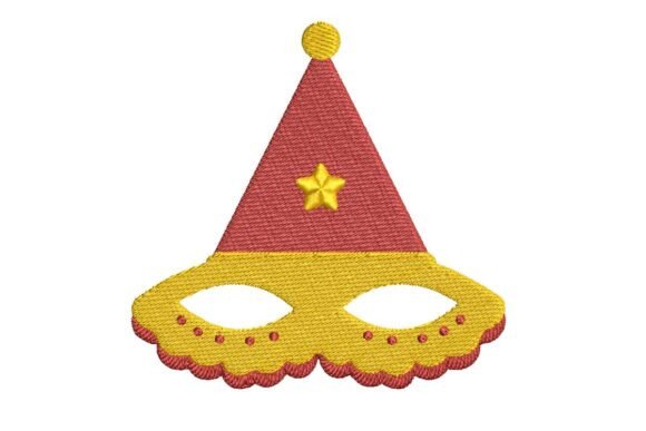 Festive Star Party Hat Mask Embroidery Design