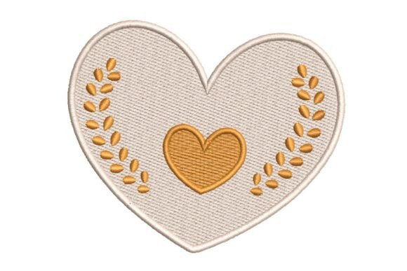 Golden Heart with Laurel Wreaths Embroidery Design Review