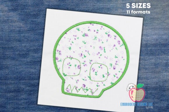 Green Skull Symbol Applique Embroidery Review