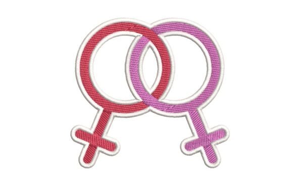 Interlocking Female Symbols of Unity Embroidery Design