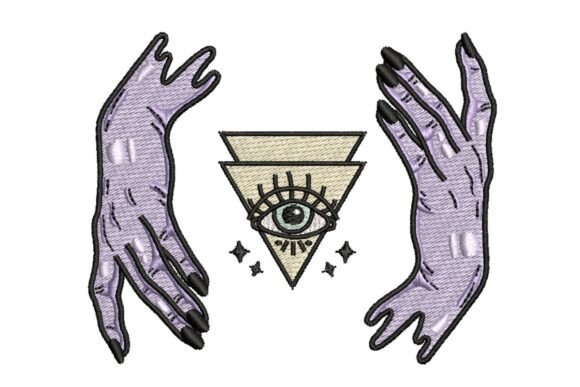 Mystical Hands with All-Seeing Eye Embroidery