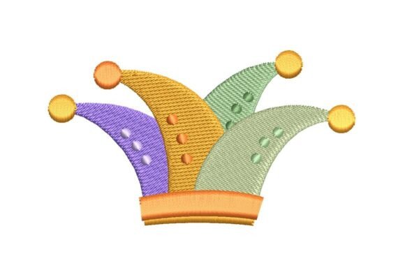 Playful Harlequin Jester Hat Embroidery Design