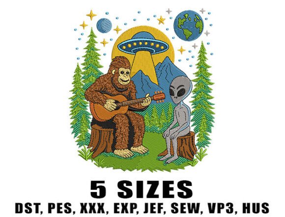 Sasquatch Alien Campfire Embroidery Design Review