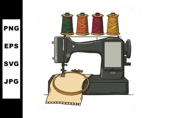 Sewing Machine with Embroidery Hoop
