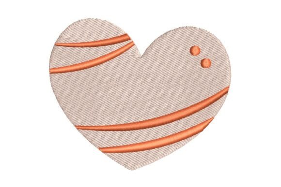 Striped and Spotted Heart Embroidery Design