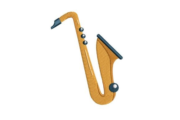 Stylized Jazz Saxophone Embroidery Design Review