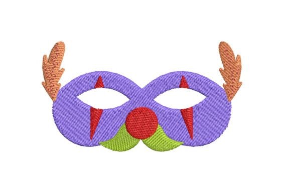 Whimsical Wizard or Clown Mask Embroidery Design